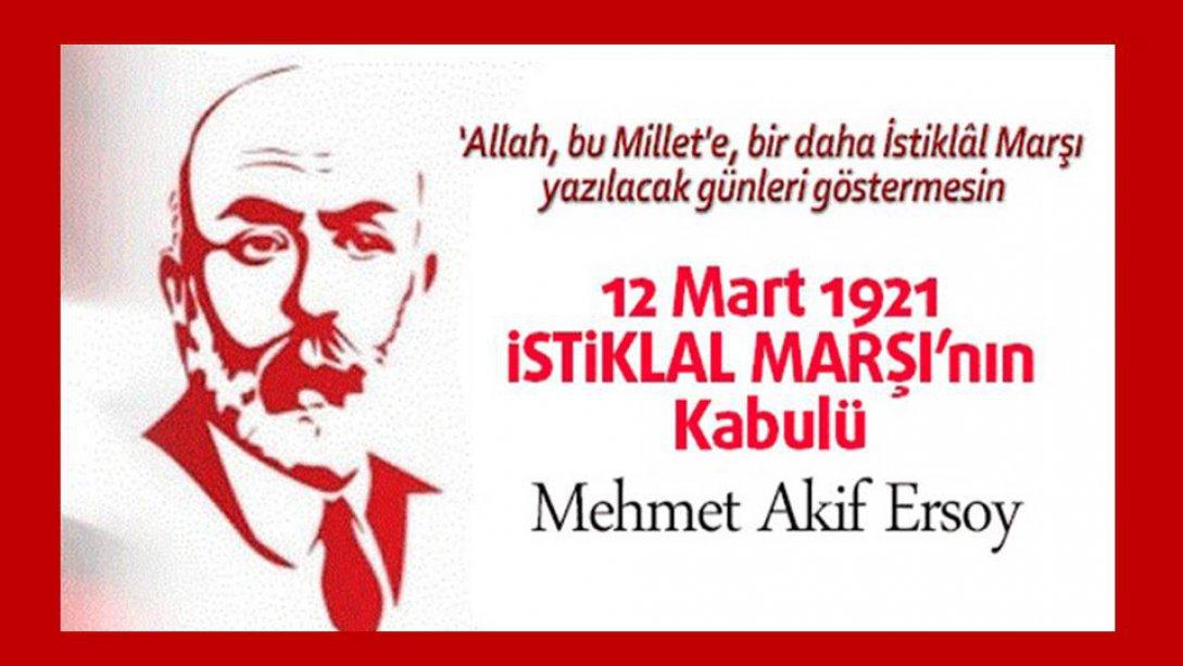  İstiklal Şairimiz Mehmet Akif Ersoy'u Rahmet ve Saygıyla Anıyoruz